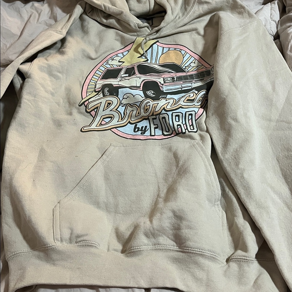 Ford Bronco Beige Hoodie with Graphic